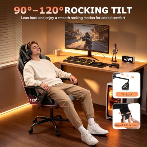 BestOffice Ergonomic Gaming Chair for Adults, Video Game Chair, Gray