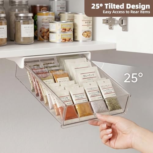 Under Desk Drawer, Adhesive Slide Out Organizer 2 Pack Small