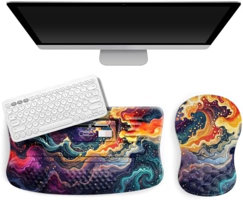 Ergonomic Keyboard Stand, Wrist Rest & Mouse Pad, Memory Foam Wrist Support