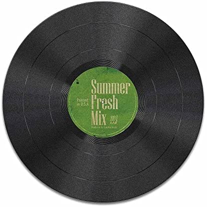 Non-Slip Round Mousepad, WIRESTER Vintage Vinyl Record Green Mouse Pad for Home, Office and Gaming Desk