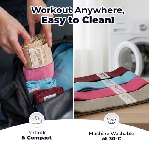HABBY Sport Fabric Resistance Bands Set of 4