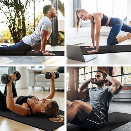 MICRODRY Multi-Purpose Fitness Mat, Cushioned & Non-Slip Foam for Yoga, Pilates, HIIT, Skid-Resistant and Tear-Resistant, 24"x72" with Carry Strap