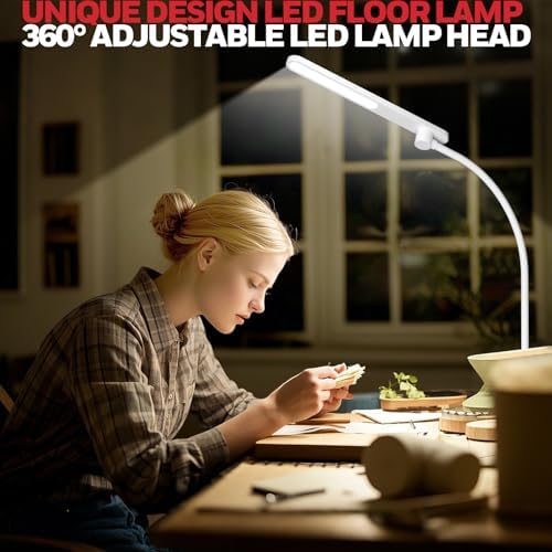 Honeywell LED Floor Lamp Dimmable Gooseneck Reading Living Room Bedroom 77"