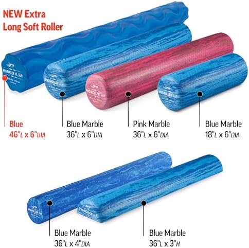 OPTP PRO-ROLLER XL Soft Density Foam Roller – Round, Blue, 46" x 6"