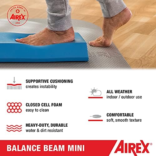 AIREX Balance Pad – Stability Trainer for Balance, Stretching, Physical Therapy, Exercise, Mobility, Rehabilitation and Core Training Non-Slip Closed Cell Foam Premium Balance Pad