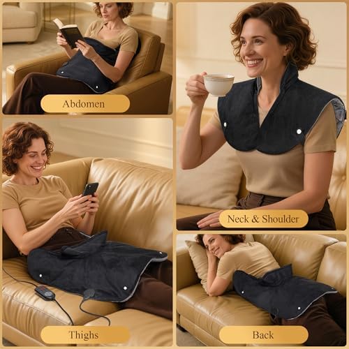 UTK 30S Fast Heating Pad for Neck Shoulders and Back, 6X Far Infrared Heat
