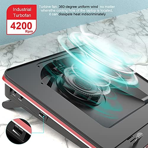 IETS GT500 Powerful Turbo-Fan (4200 RPM) Laptop Cooling Pad with Infinitely Variable Speed,Seal Foam for Rapid Cooling Gaming Laptop,Dust Filter for Protect Laptop,13-17.3inch Laptop Cooler