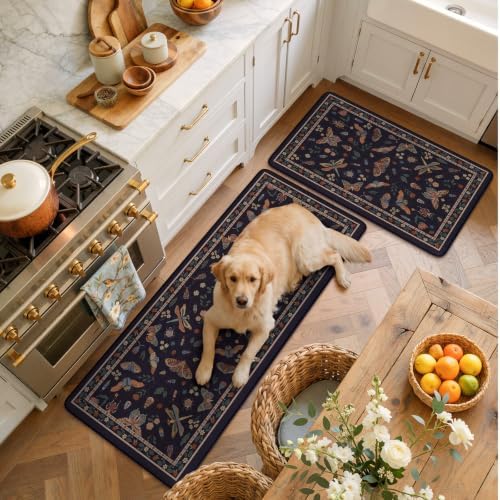 LEEVAN Anti Fatigue Kitchen Mats for Floor, Cushioned Kitchen Mat Set 2PCS