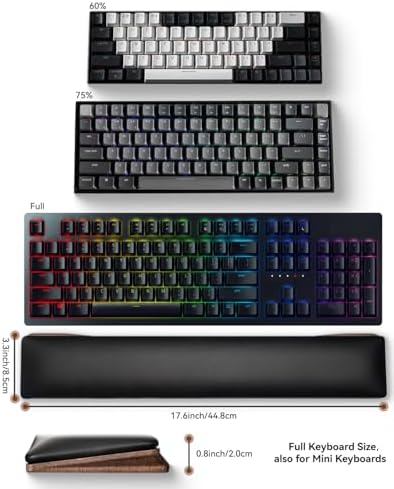 ASFSKY Keyboard Wrist Rest, Wooden Wrist Rest for Computer Keyboards