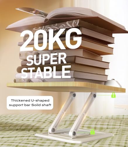 LOXP Ergonomic Book Stand for Reading, 360° Rotating Holder with Page Clip