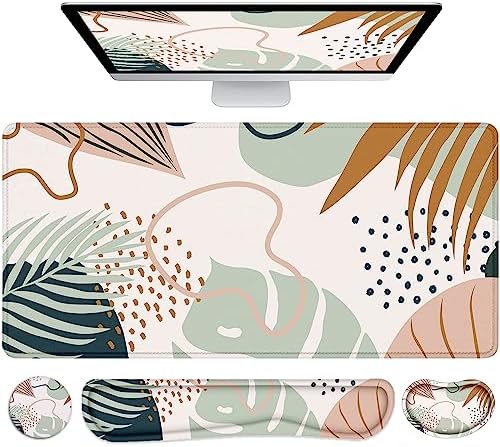 Large Mouse Pad with Wrist Rest, 4-in-1 Wrist Rest for Keyboard and Mouse