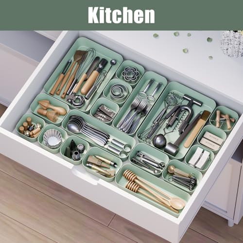 Drawer Organizers Bins 18 PCS for Bathroom Makeup Desk Office