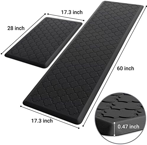 Kitchen Mat 2 PCS Cushioned Anti-Fatigue Floor Mat Standing Mat for Kitchen