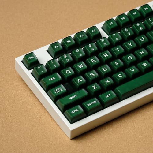 ULTRAEQUIP Emerald Jade Keycaps 142 Keys Double Shot PBT Keycaps RSA Profile, Translucent Green Shine Through, Custom Set for ISO ANSI 60, 75, 80, 95, 100% Mechanical Keyboard