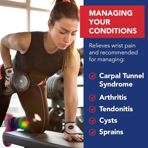 Doctor Developed Wrist Brace - Wrist wrap for Carpal Tunnel Arthritis,Tendonitis, Hand Support - Ideal for Fitness, Weightlifting - Handbook included (Nude, 2 Pack)