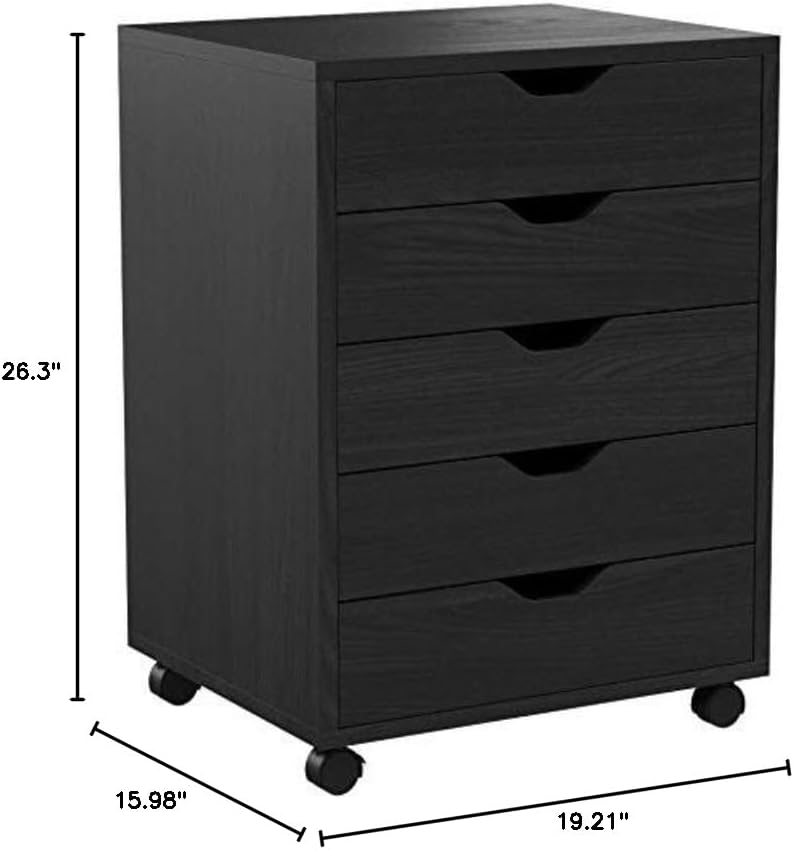 Winsome Halifax 5-Drawer Storage Cabinet, Black (20519)