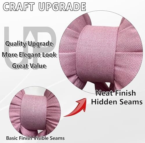 2PCS Chic Car Headrests with Bow-Shaped Cotton Linen Bowknot Neck Pillows for Cozy Road Trip & Cute Interior Decoration (Pink)