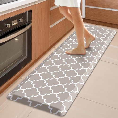 WISELIFE Anti Fatigue Mats for Kitchen Floor, 17.3"x 60", 4/5 Inch, Khaki
