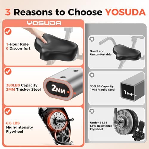 YOSUDA Folding Exercise Bike, 5 IN 1 Foldable Stationary Bike for Seniors