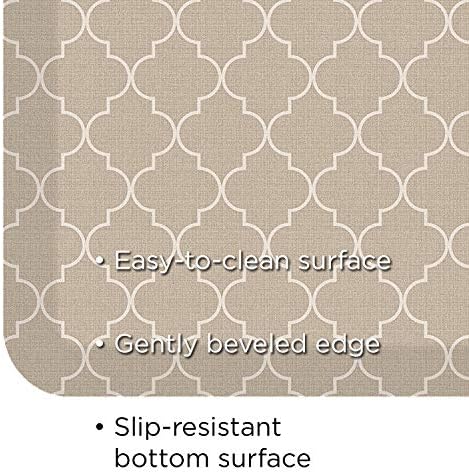 NewLife by GelPro Anti-Fatigue Designer Comfort Kitchen Floor Mat, 30x108" , Trellis Khaki Stain Resistant Surface with 3/4” Thick Ergo-foam Core for Health and Wellness