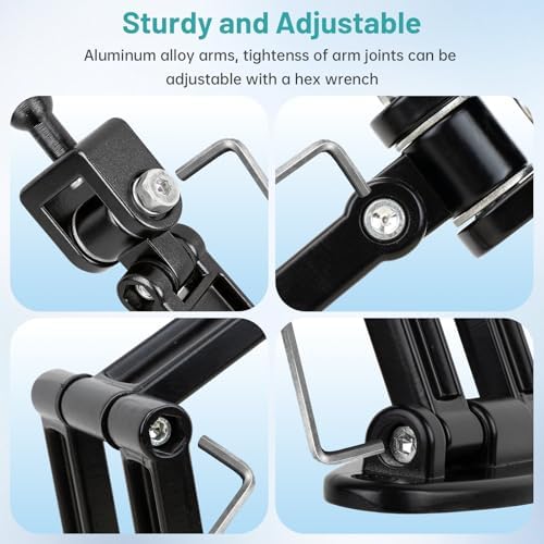 Mippko Foldable iPad Wall Mount Holder,Aluminium Extendable Tablet Wall Mount for 7~12.9 inch Tablets iPad/Nexus/LG G Pads/e-Reader/Switch,Adjustable Extension Articulating Arm Swivels Mount