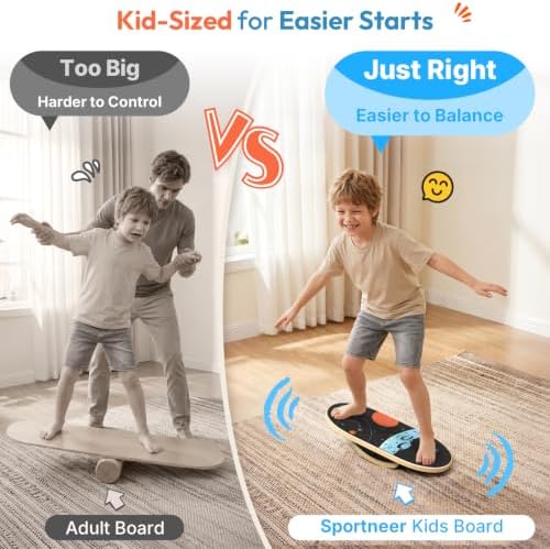 Sportneer Kids Balance Board, 4-Mode Adjustable Balance Trainer