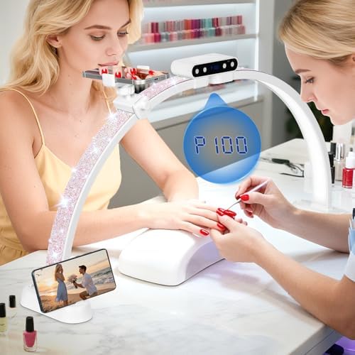 KIRKAS Half Moon Light for Nail Desk, 29in Foldable Nail Lamp for Desk