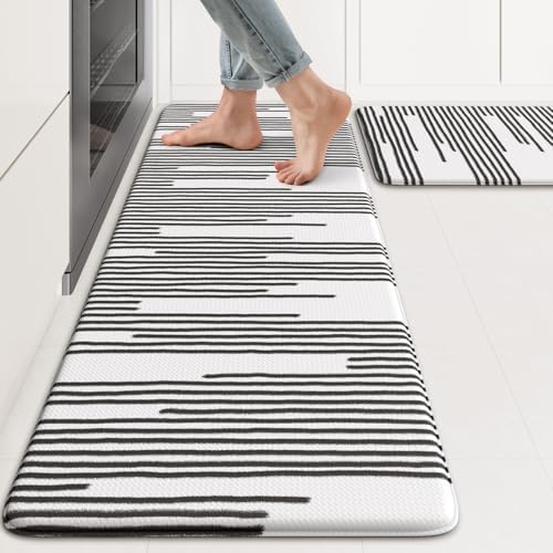 KIMODE Anti Fatigue Mats for Kitchen Floor,Farmhouse Kitchen Rugs Sets of 2