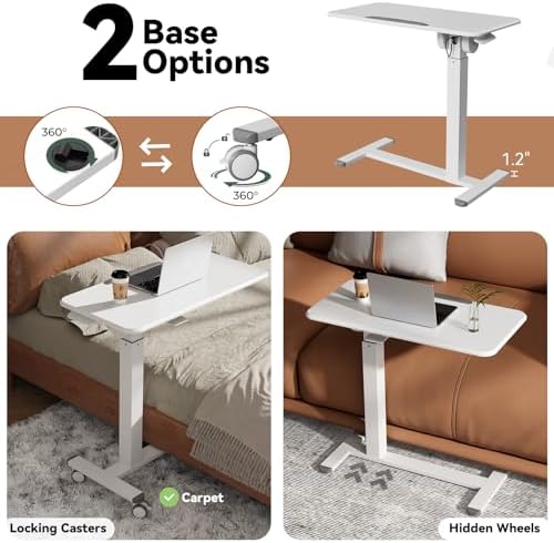 Mobile Standing Desk, Left/Right Rolling Bedside Table