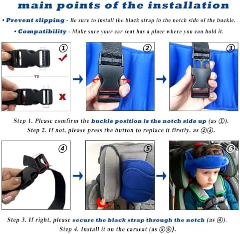 Adjustable Child Car Seat Head Support Band, Head and Neck Support Band