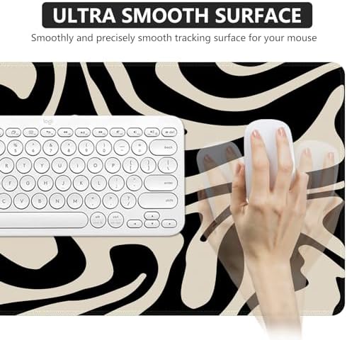 iCasso Desk Mat,Cute Desk Pad Mat,Black Topographic