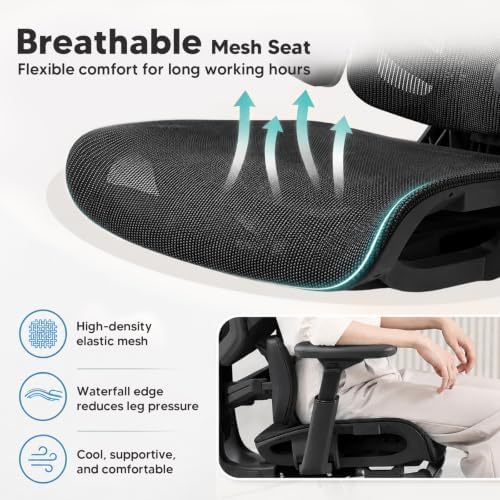 Office Chair Ergonomic with Dynamic Adjustable Lumbar Support