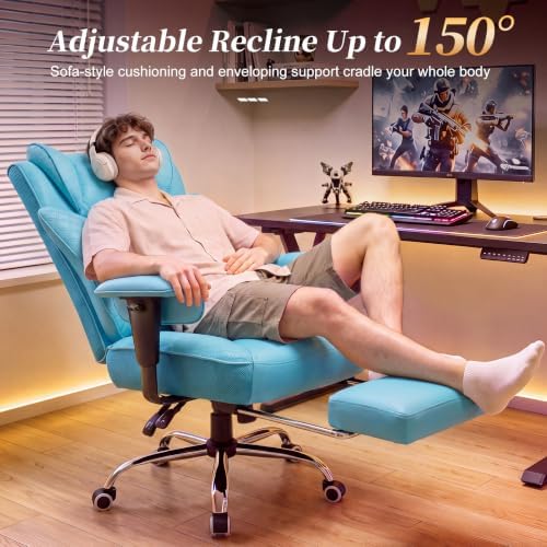 COMHOMA Big and Tall Gaming Chair with Footrest Ergonomic Office Chair