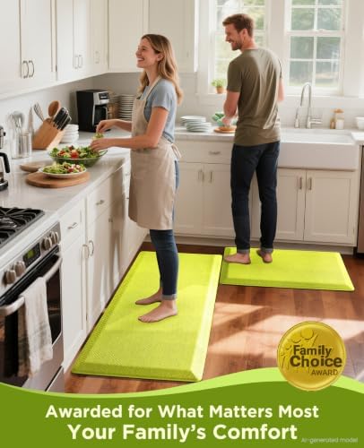 Ophanie Kitchen Mats for Floor, 3/4 Inch Thick Kitchen Rugs, 20x32 Anti Fatigue Standing Cushioned Mat,Waterproof,Comfort Ergonomic Mat for Office, Home, Sink with 99+ Pairs of Anti-Slip Bottom Ridges