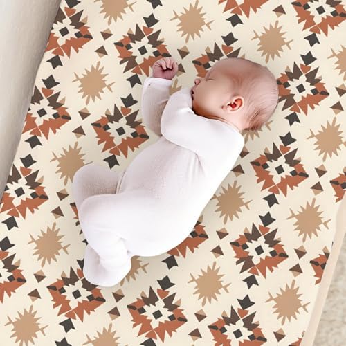 Native American Geometric Pattern Baby Changing Pad Cover, Unisex Western Tribal Nursery Diaper Changing Table Pad Mat Sheet for Boys Girls-16x32