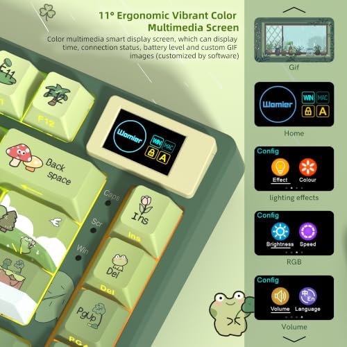 Womier SK80 75% Keyboard with Color Multimedia Display Mechanical Keyboard