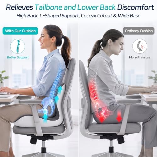 Cool & Dry Seat Cushion & Back Support for Coccyx & Lumbar Relief