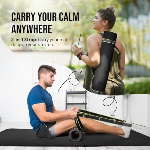 Gogokiwi Extra Wide Yoga Mat for Men Women (72"L x 36"W) Non Slip Fitness & Exercise Mat with Alignment Marks for Yoga, Pilates, Floor Workouts