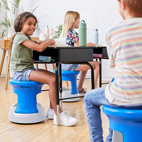 ECR4Kids Active Storage Wobble Stool, 15in Seat Height, Childrens Furniture, Blue/Light Grey