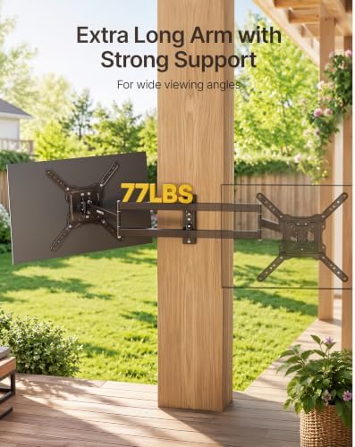 monTEK Outdoor 29 Inch Long Arm TV Wall Mount for 23-65 Inch TV, & Indoor