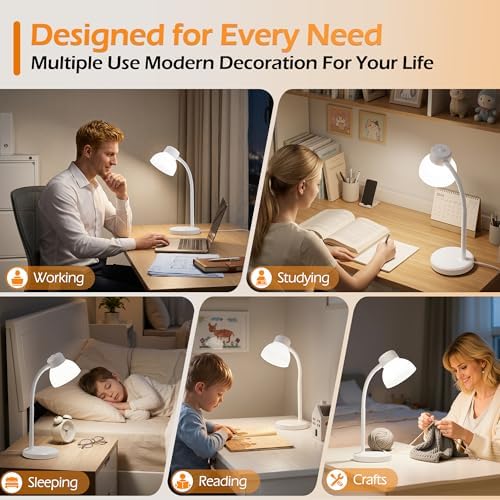 Desk Lamps for Home Office,Small LED Reading Lamp,5000K Eye-Care Desk Light