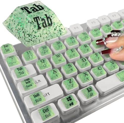 80 Pcs Long Nails Raised Keyboard Stickers for Typing & Gaming Gap Expander