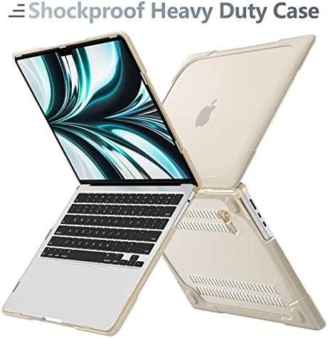 Batianda Foldable Stand Heavy Duty Case for MacBook Air 13.6 inch, Khaki