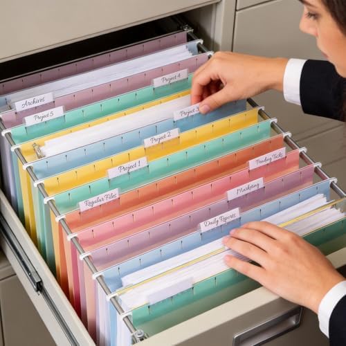 SUNEE 25 Pack Hanging File Folders, Bright Folders, Hanging File Folders Letter Size with 1/5-cut Tabs, Stay Organized for Your Home and Office Bulk File and Documents
