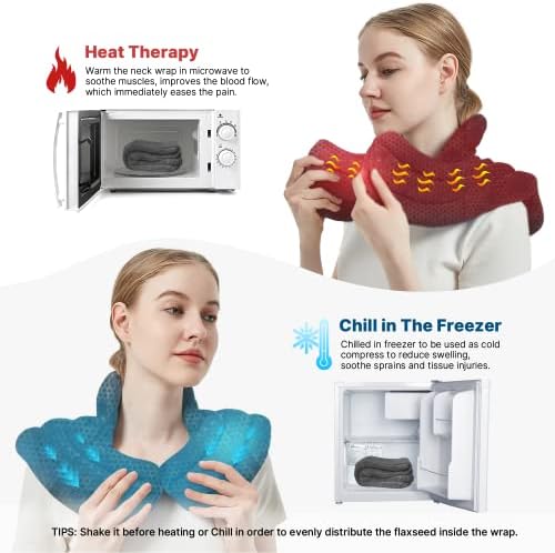 MORLIDEN Neck Heating Pad Microwavable for Shoulders, Warmer Wrap Microwave Heating Pad for Neck and Shoulders for Pain Relief (Gray)