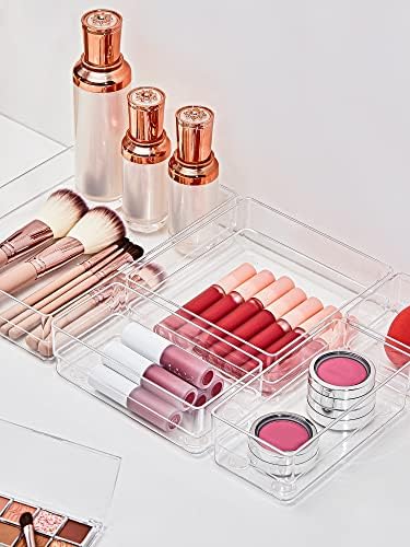 SMARTAKE 16 PCS Drawer Organizer, 5-Size Desk Bathroom Drawer Organizer
