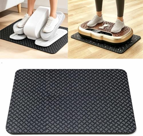 Small Non Slip Exercise Mat for Under Desk Elliptical & Vibration Plate