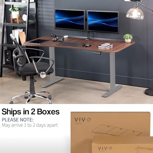 VIVO Dark Walnut 60 x 24 in Standing Desk, DESK-KIT-E2G1D