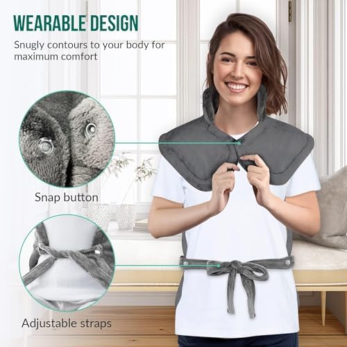Snailax Large Heating Pad for Neck, Shoulders and Back, FSA Eligible, 24x33