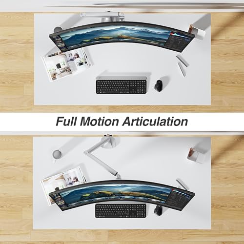 AVLT Single Monitor Arm Desk Mount for 17-45" Screens, Heavy Duty - Gray